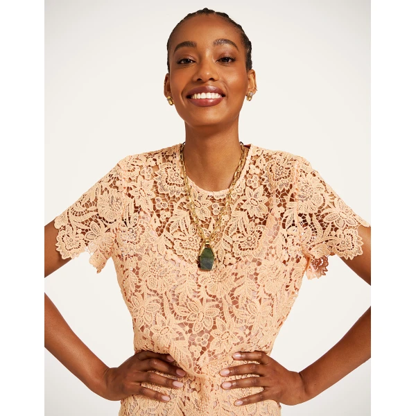 La DoubleJ Super Swing Dress in Solid Apricot - Dresses - Milanese Maximalist Fashion at Luxury Shoes 