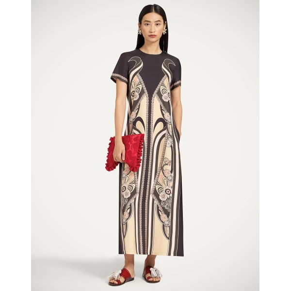 La DoubleJ Swing Dress in Ambrosia Placée Pale Pink - Dresses - Milanese Maximalist Fashion at Luxury Shoes 