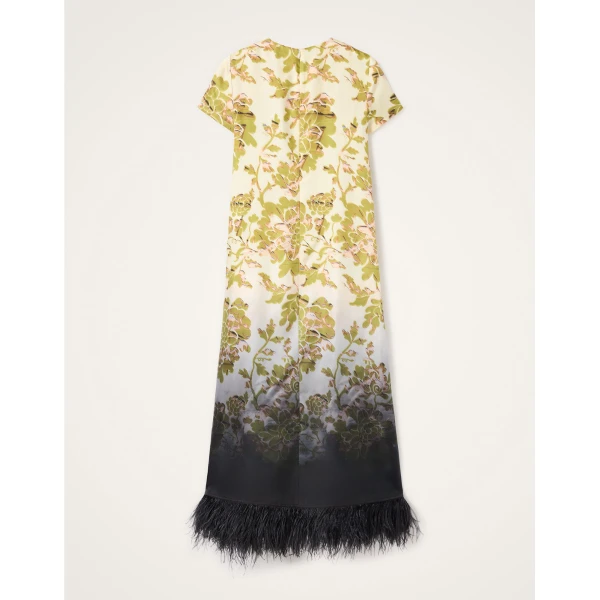 La DoubleJ Swing Dress in Oasis Ombré Placée Green & Black - Dresses - Milanese Maximalist Fashion at Luxury Shoes 