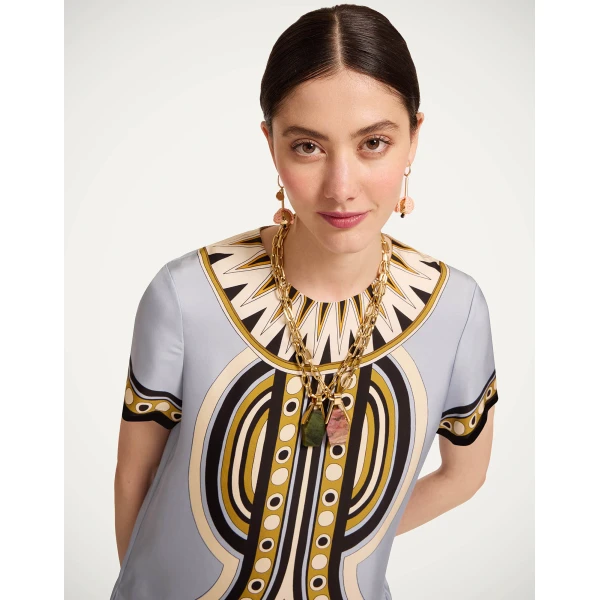 La DoubleJ Swing Dress in Sanctuary Placée Light Blue - Dresses - Milanese Maximalist Fashion at Luxury Shoes 
