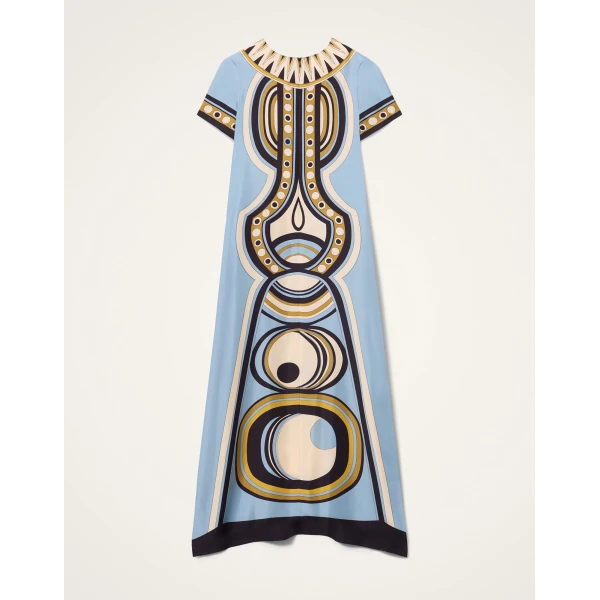 La DoubleJ Swing Dress in Sanctuary Placée Light Blue - Dresses - Milanese Maximalist Fashion at Luxury Shoes 