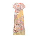 La DoubleJ Swing Dress in Tulip Placée Pale Pink - Dresses - Milanese Maximalist Fashion at Luxury Shoes 
