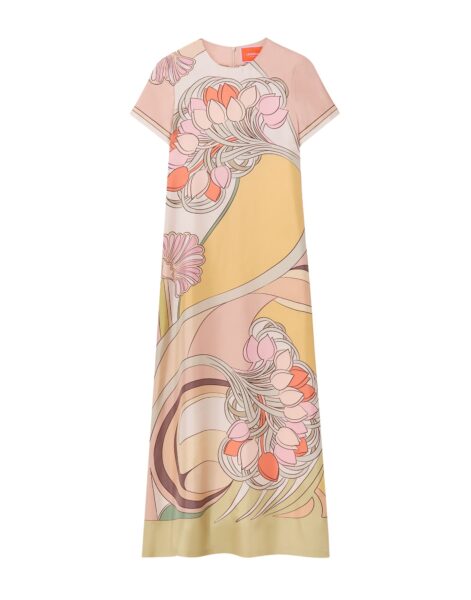 La DoubleJ Swing Dress in Tulip Placée Pale Pink - Dresses - Milanese Maximalist Fashion at Luxury Shoes 