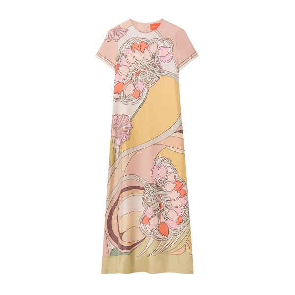 La DoubleJ Swing Dress in Tulip Placée Pale Pink - Dresses - Milanese Maximalist Fashion at Luxury Shoes 