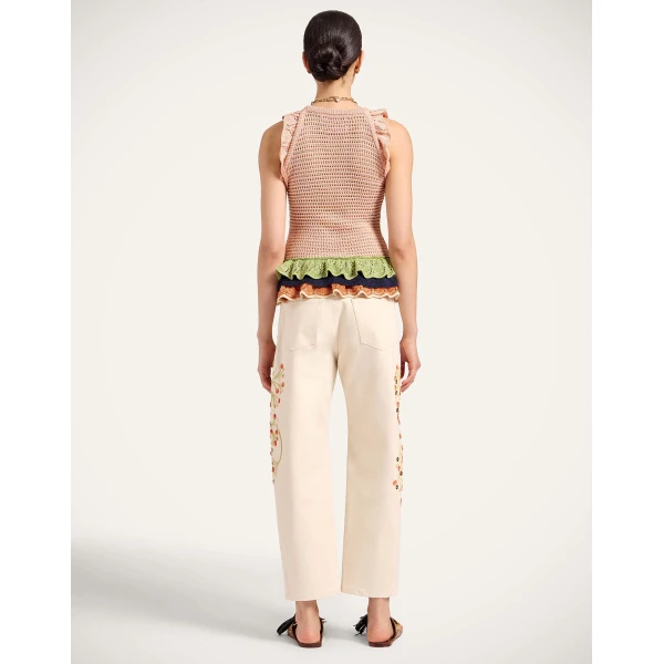 La DoubleJ The Barrel Jean in Solid Ecru - Pants - Milanese Maximalist Fashion at Luxury Shoes 