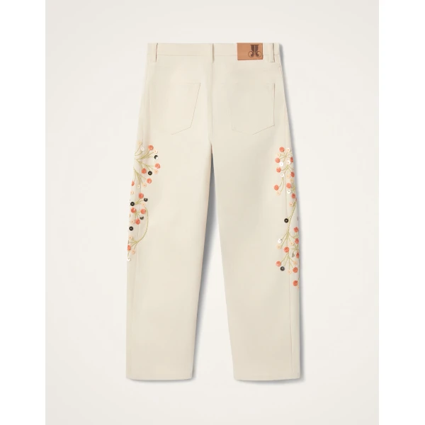 La DoubleJ The Barrel Jean in Solid Ecru - Pants - Milanese Maximalist Fashion at Luxury Shoes 