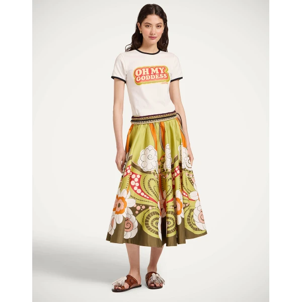 La DoubleJ The Cu-Tee Crop in Solid Ecru - Tops - Milanese Maximalist Fashion at Luxury Shoes 