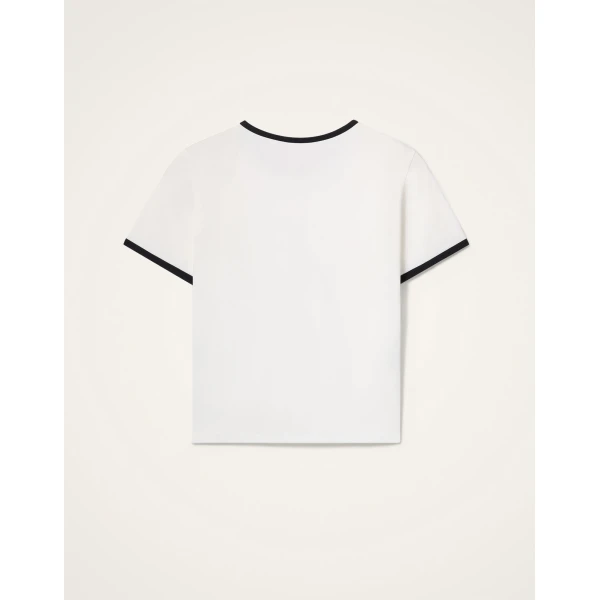La DoubleJ The Cu-Tee Crop in Solid Ecru - Tops - Milanese Maximalist Fashion at Luxury Shoes 