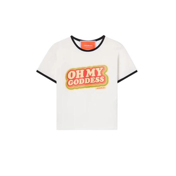 La DoubleJ The Cu-Tee Crop in Solid Ecru - Tops - Milanese Maximalist Fashion at Luxury Shoes 