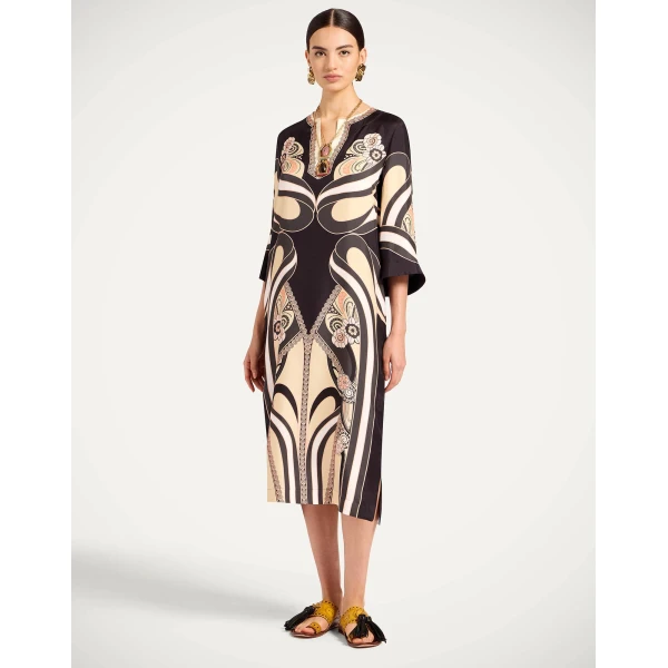 La DoubleJ The Kaftan in Ambrosia Placée Pale Pink - Dresses - Milanese Maximalist Fashion at Luxury Shoes 