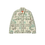 La DoubleJ The Oversized Jean Jacket in Florette Tiles Ecru - Jackets - Milanese Maximalist Fashion at Luxury Shoes 