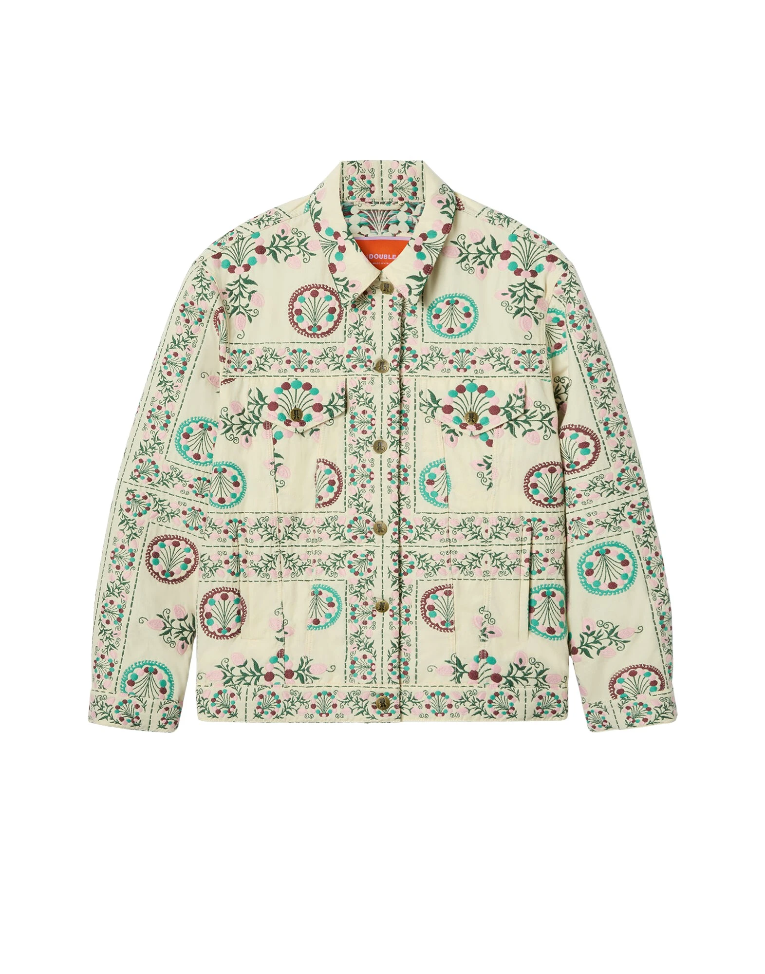 La-DoubleJ-The-Oversized-Jean-Jacket-in-Florette-Tiles-Ecru96676_nobg La DoubleJ The Oversized Jean Jacket in Florette Tiles Ecru - Jackets - Milanese Maximalist Fashion at Luxury Shoes