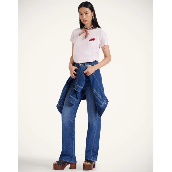 La DoubleJ The Tune Up Maven Sneak Jeans in Middle Child Blue - Pants - Milanese Maximalist Fashion at Luxury Shoes 
