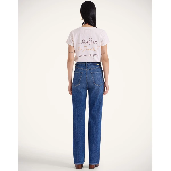 La DoubleJ The Tune Up Maven Sneak Jeans in Middle Child Blue - Pants - Milanese Maximalist Fashion at Luxury Shoes 