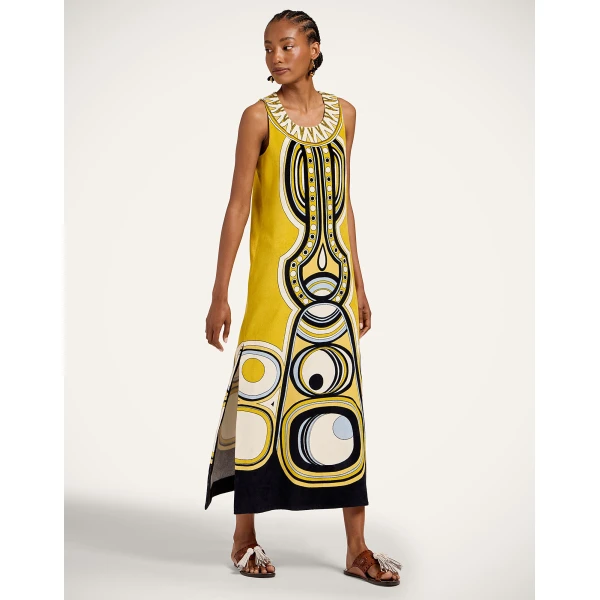 La DoubleJ Totem Dress in Sanctuary Placée Gold - Dresses - Milanese Maximalist Fashion at Luxury Shoes 