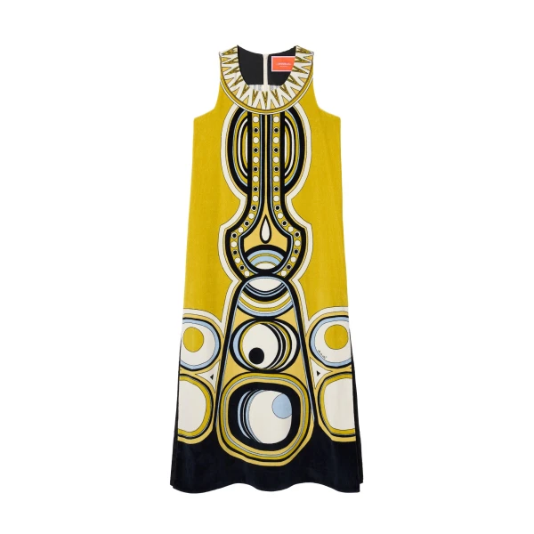 La DoubleJ Totem Dress in Sanctuary Placée Gold - Dresses - Milanese Maximalist Fashion at Luxury Shoes 