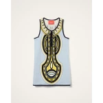 La DoubleJ Totem Mini Dress in Sanctuary Placée Light Blue - Dresses - Milanese Maximalist Fashion at Luxury Shoes 