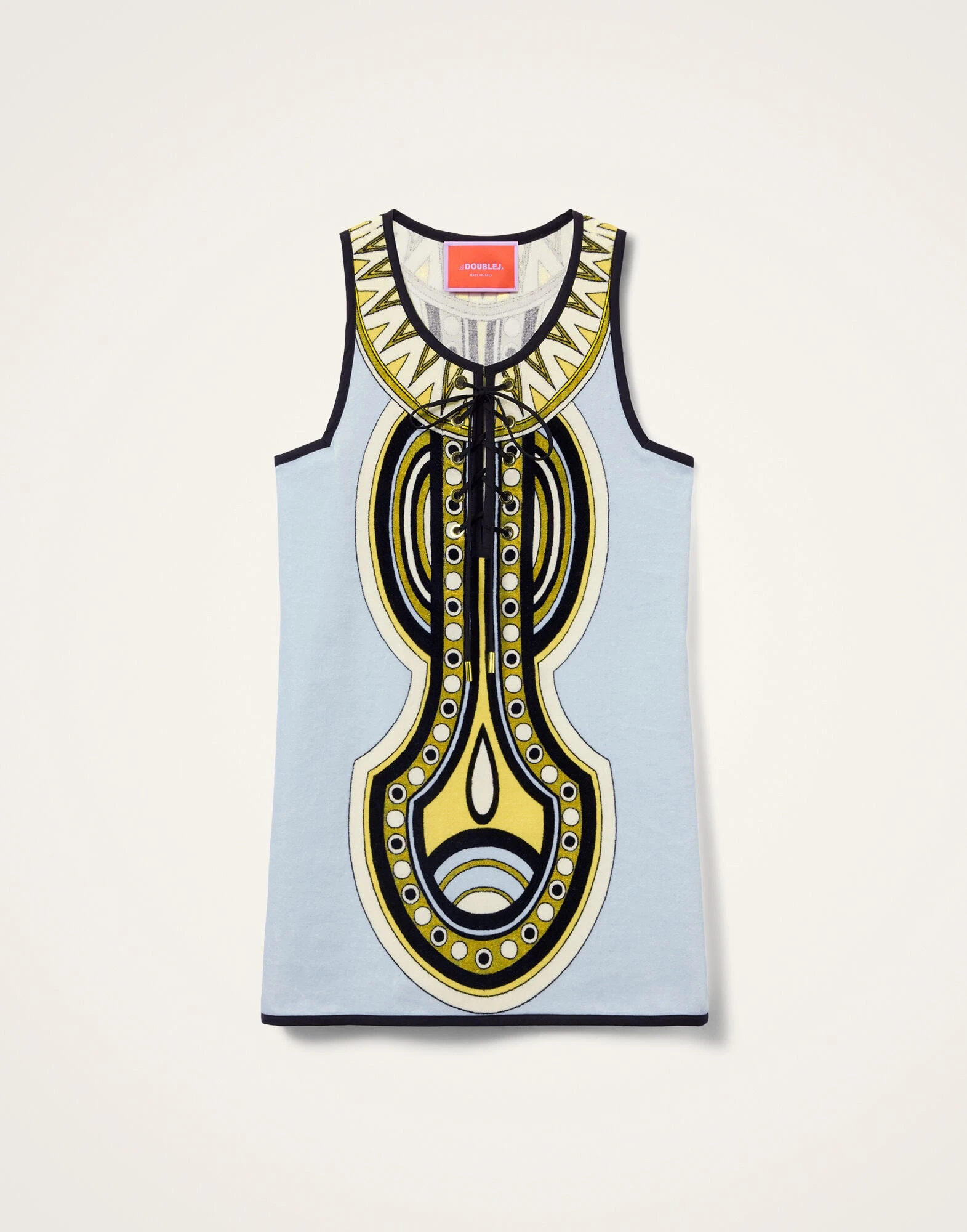 La DoubleJ Totem Mini Dress in Sanctuary Placée Light Blue - Dresses - Milanese Maximalist Fashion at Luxury Shoes La DoubleJ Totem Mini Dress in Sanctuary Placée Light Blue - Dresses - Milanese Maximalist Fashion at Luxury Shoes
