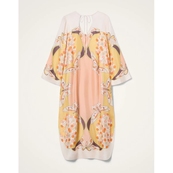 La DoubleJ Twin Flame Dress in Florette Placée Pale Pink - Dresses - Milanese Maximalist Fashion at Luxury Shoes 