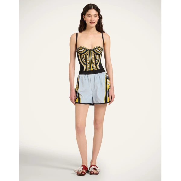 La DoubleJ Ursula Suit in Sanctuary Placée Black - Beachwear - Milanese Maximalist Fashion at Luxury Shoes 