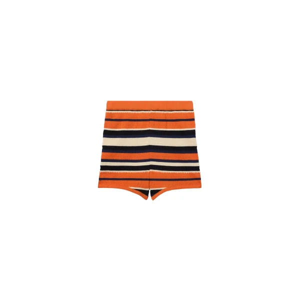 La DoubleJ Veneziana Shorts in Multicolor Orange - Shorts - Milanese Maximalist Fashion at Luxury Shoes 