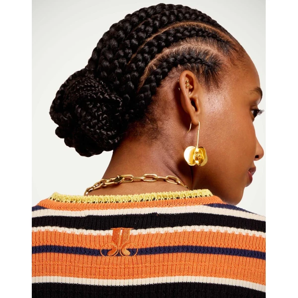 La DoubleJ Veneziana Top in Multicolor Orange - Tops - Milanese Maximalist Fashion at Luxury Shoes 
