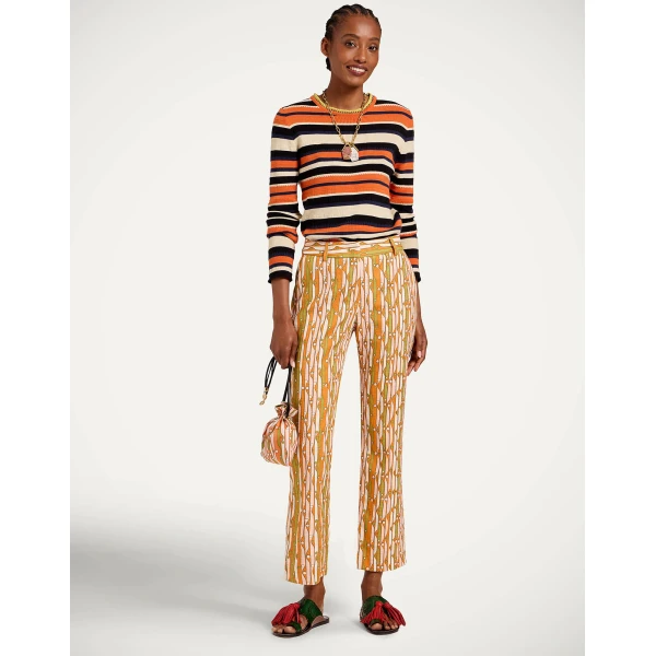 La DoubleJ Veneziana Top in Multicolor Orange - Tops - Milanese Maximalist Fashion at Luxury Shoes 