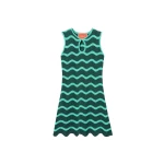 La DoubleJ Wavy Mini Dress in Bicolor Mint & Dark Green - Dresses - Milanese Maximalist Fashion at Luxury Shoes 