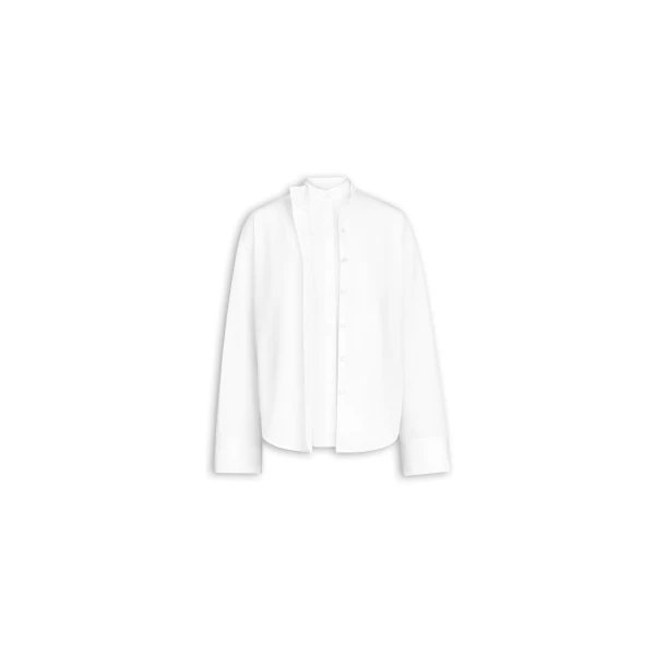 Alaïa Layered Poplin Shirt - ALAÏA Tops - Laser Cut Luxury - Shop at Luxury Shoes 