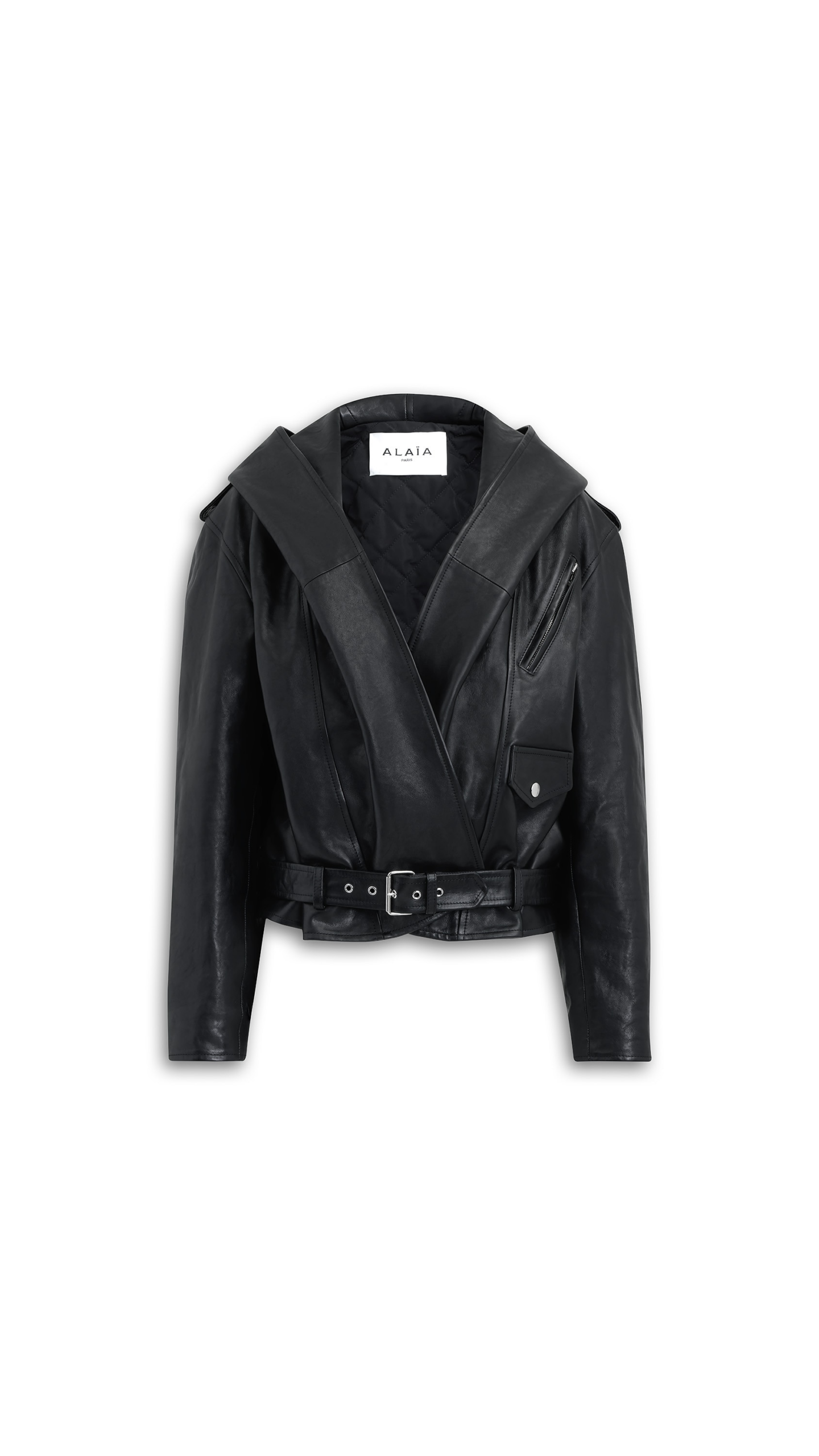 Alaïa Leather Hooded Biker Jacket - ALAÏA Jackets - Laser Cut Luxury - Shop at Luxury Shoes Alaïa Leather Hooded Biker Jacket - ALAÏA Jackets - Laser Cut Luxury - Shop at Luxury Shoes