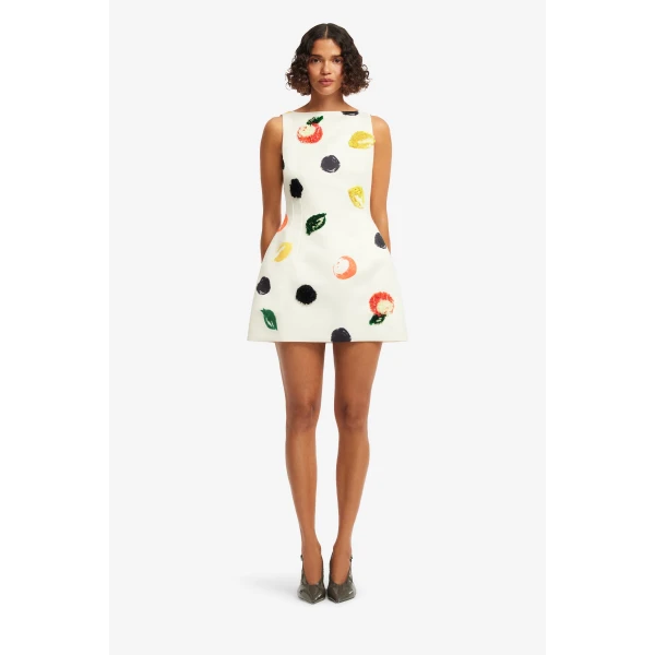 Leo Lin Ali Embellished Boat Neck Mini Dress  - Leo Lin Dress - Australian Luxury Fashion - Shop at Luxury Shoes 