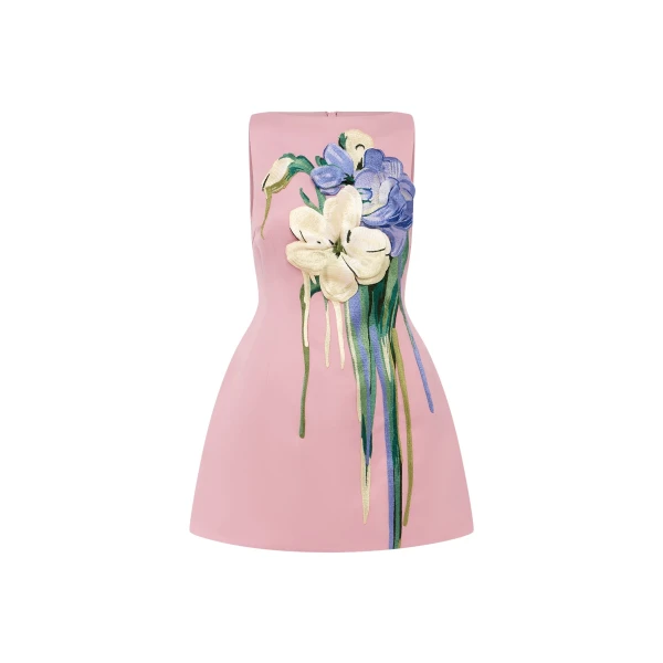 Leo Lin Ali Embroidered Boat Neck Mini Dress  - Leo Lin Dress - Australian Luxury Fashion - Shop at Luxury Shoes 