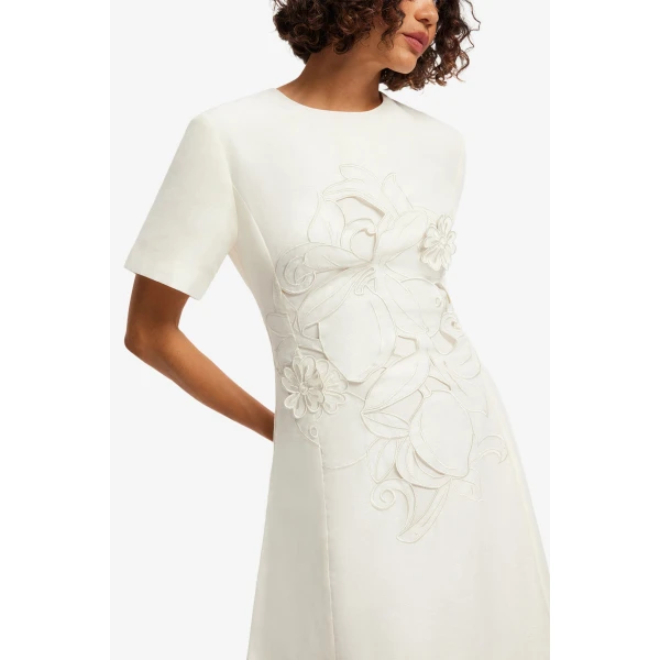 Leo Lin Alice Appliqué Short Sleeve Maxi Dress  - Leo Lin Dress - Australian Luxury Fashion - Shop at Luxury Shoes 