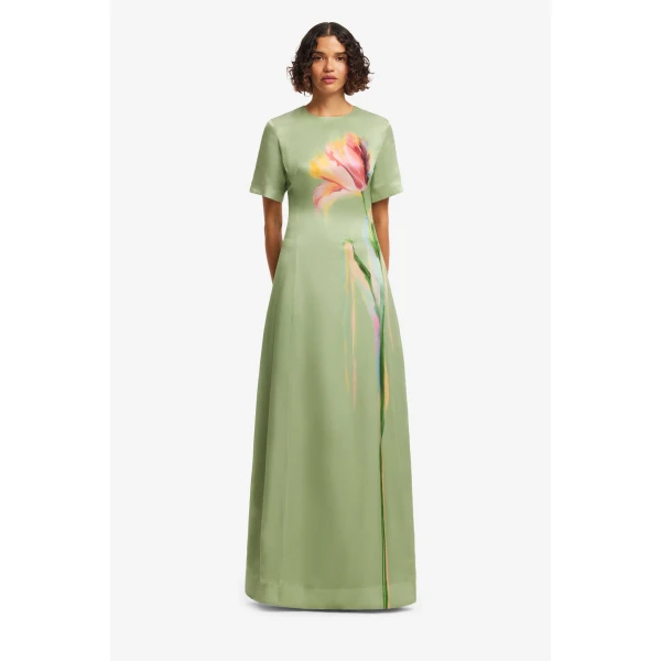 Leo Lin Alice Short Sleeve Maxi Dress  - Leo Lin Dress - Australian Luxury Fashion - Shop at Luxury Shoes 