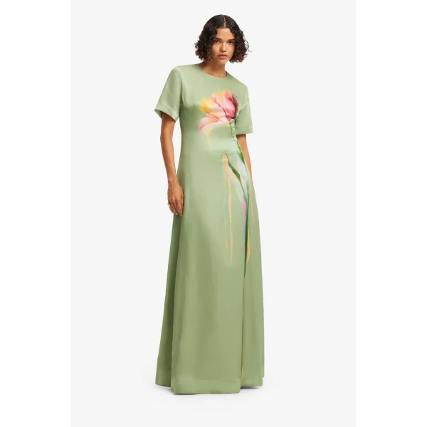 Leo Lin Alice Short Sleeve Maxi Dress  - Leo Lin Dress - Australian Luxury Fashion - Shop at Luxury Shoes 