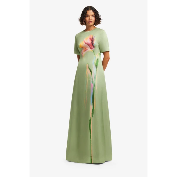 Leo Lin Alice Short Sleeve Maxi Dress  - Leo Lin Dress - Australian Luxury Fashion - Shop at Luxury Shoes 