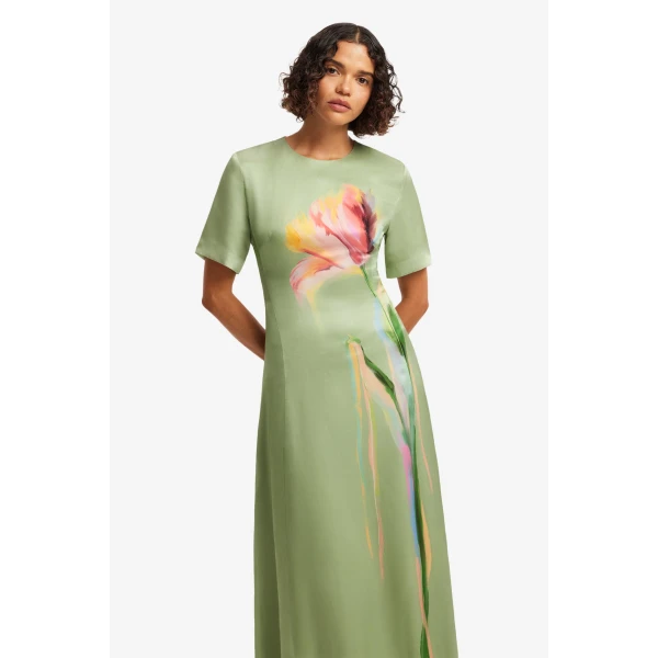 Leo Lin Alice Short Sleeve Maxi Dress  - Leo Lin Dress - Australian Luxury Fashion - Shop at Luxury Shoes 