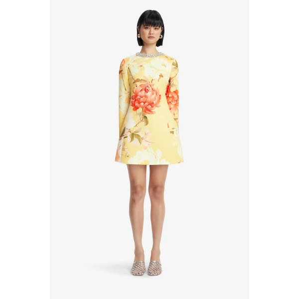 Leo Lin Aliza Embellished Long Sleeve Mini Dress  - Leo Lin Dress - Australian Luxury Fashion - Shop at Luxury Shoes 