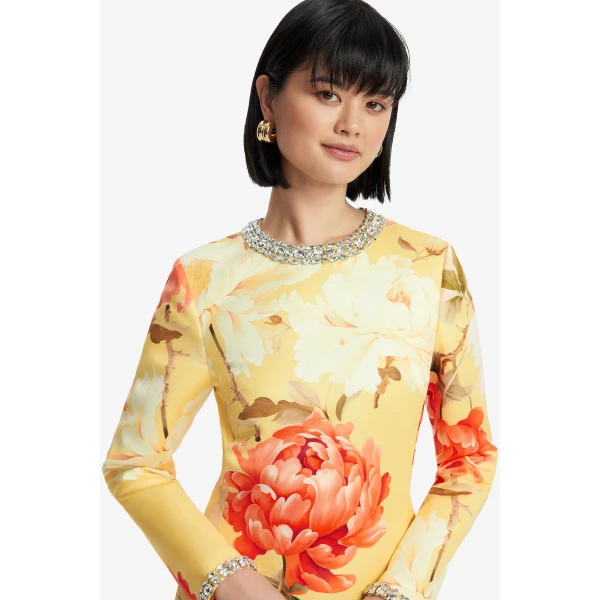 Leo Lin Aliza Embellished Long Sleeve Mini Dress  - Leo Lin Dress - Australian Luxury Fashion - Shop at Luxury Shoes 