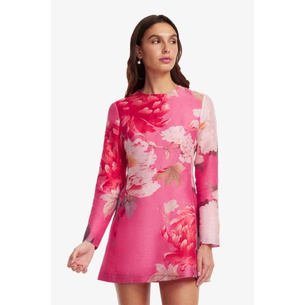 Leo Lin Aliza Long Sleeve Mini Dress  - Leo Lin Dress - Australian Luxury Fashion - Shop at Luxury Shoes 