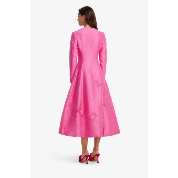 Leo Lin Amira Long Sleeve Petal Midi Dress  - Leo Lin Dress - Australian Luxury Fashion - Shop at Luxury Shoes 