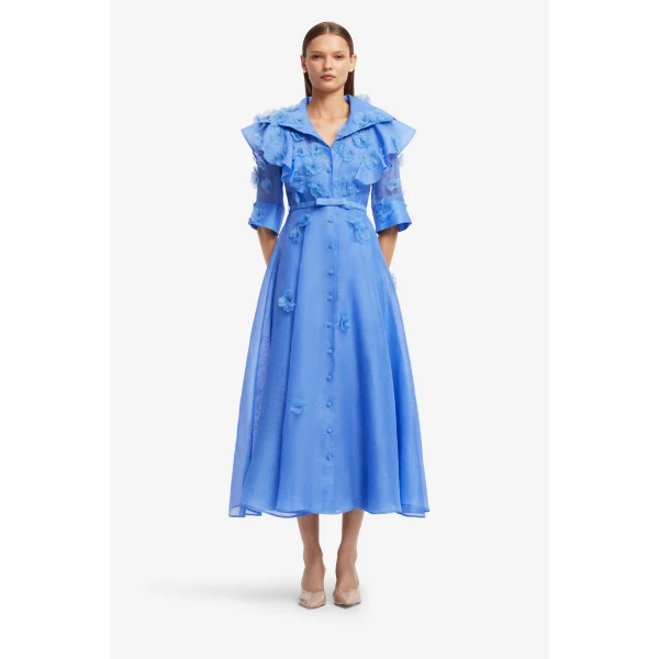 Leo Lin Anya Petal Midi Dress  - Leo Lin Dress - Australian Luxury Fashion - Shop at Luxury Shoes 