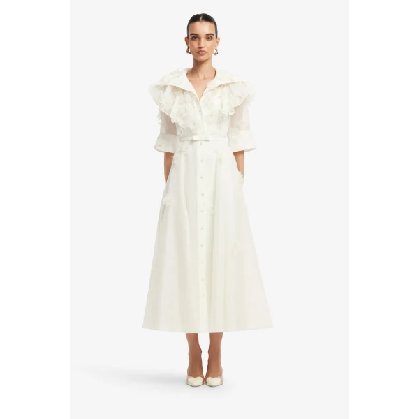 Leo Lin Anya Petal Midi Dress  - Leo Lin Dress - Australian Luxury Fashion - Shop at Luxury Shoes 