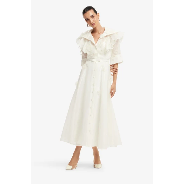 Leo Lin Anya Petal Midi Dress  - Leo Lin Dress - Australian Luxury Fashion - Shop at Luxury Shoes 