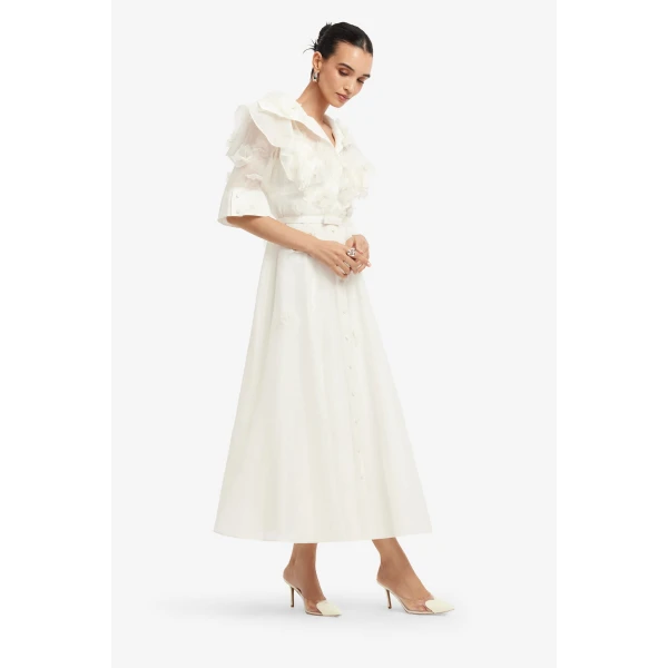 Leo Lin Anya Petal Midi Dress  - Leo Lin Dress - Australian Luxury Fashion - Shop at Luxury Shoes 