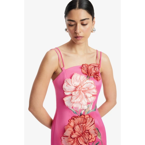 Leo Lin Arianna Appliqué Floral Maxi Dress  - Leo Lin Dress - Australian Luxury Fashion - Shop at Luxury Shoes 