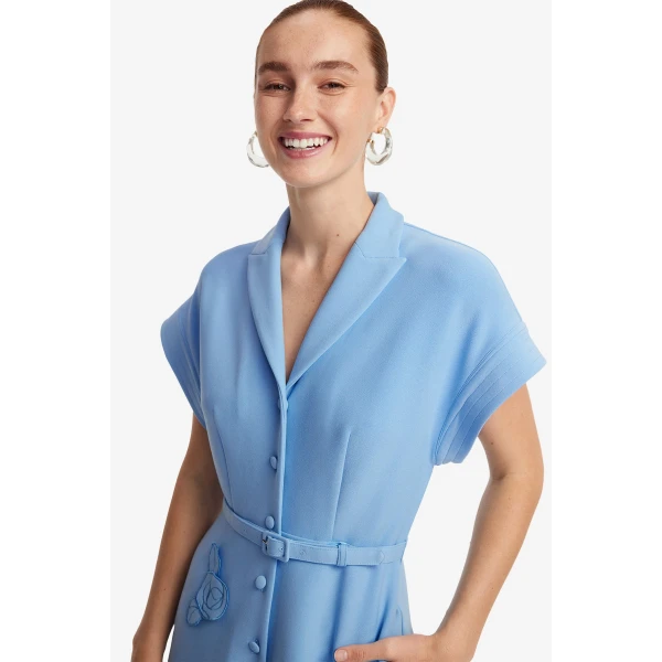 Leo Lin Aubrey Appliqué Shirt Midi Dress  - Leo Lin Dress - Australian Luxury Fashion - Shop at Luxury Shoes 