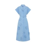 Leo Lin Aubrey Appliqué Shirt Midi Dress  - Leo Lin Dress - Australian Luxury Fashion - Shop at Luxury Shoes 