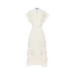 Leo Lin Aubrey Appliqué Shirt Midi Dress  - Leo Lin Dress - Australian Luxury Fashion - Shop at Luxury Shoes 