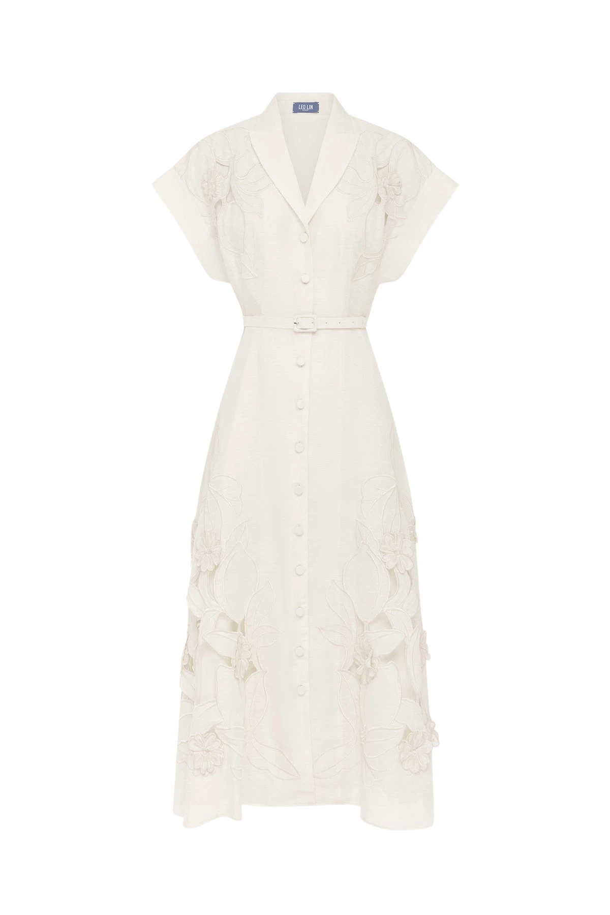 Leo-Lin-Aubrey-Applique-Shirt-Midi-Dress61754_nobg Leo Lin Aubrey Appliqué Shirt Midi Dress - Leo Lin Dress - Australian Luxury Fashion - Shop at Luxury Shoes